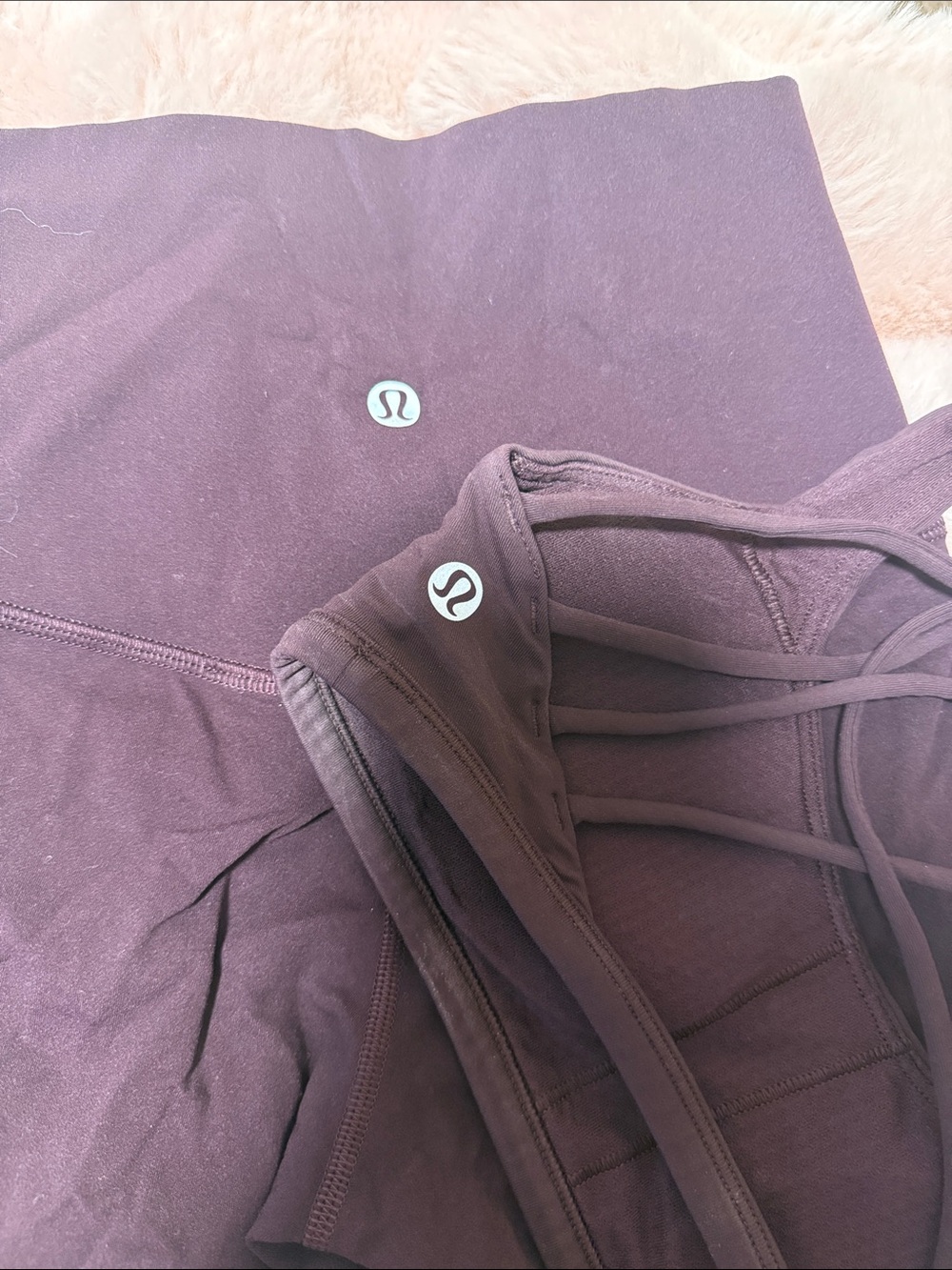 Plum lululemon athletica Black Strappy Sports Bra and High-Waist Shorts Set - Picture 3 of 5